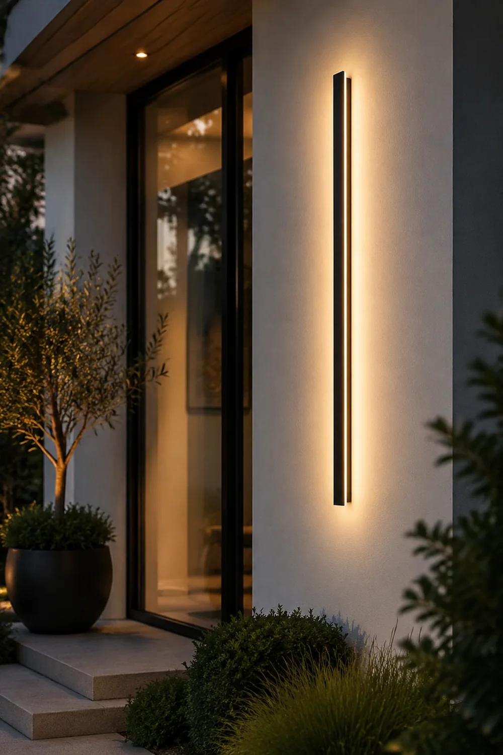 Minimalistische Wasserdichte LED Außen Wandleuchte Metall für Garten, Balkon - Lumpaz