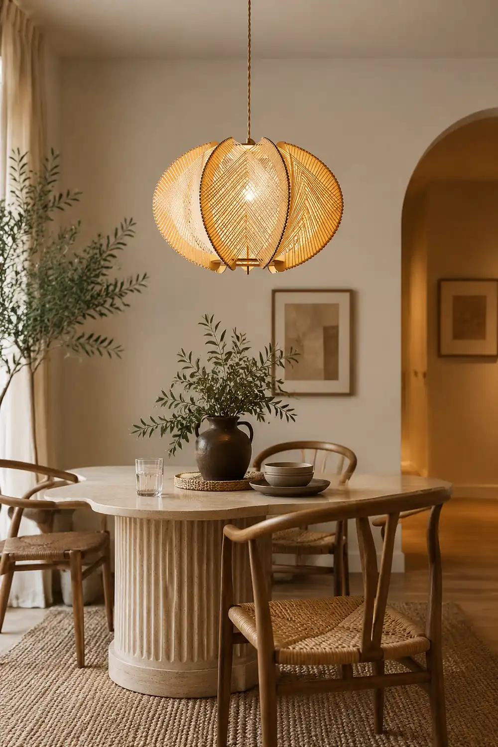 Retro Wooden Pendant Light Irregular Living Room Lamp - Lumpaz