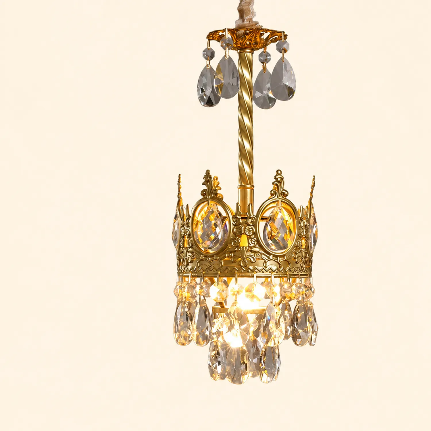 Retro French Gold Crystal Chandelier - Lumpaz