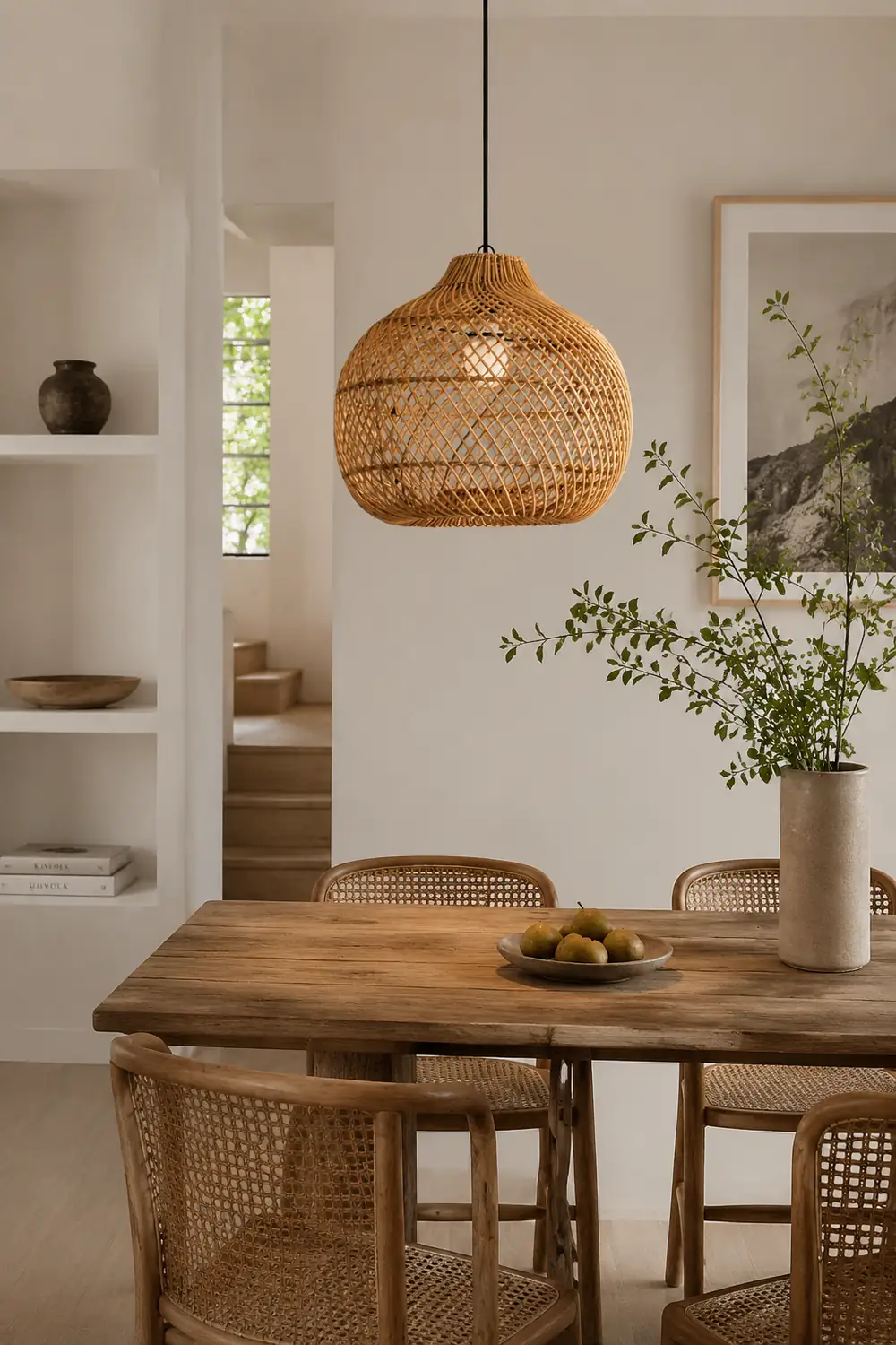 Handmade Wicker Basket Rattan Pendant Light - Lumpaz