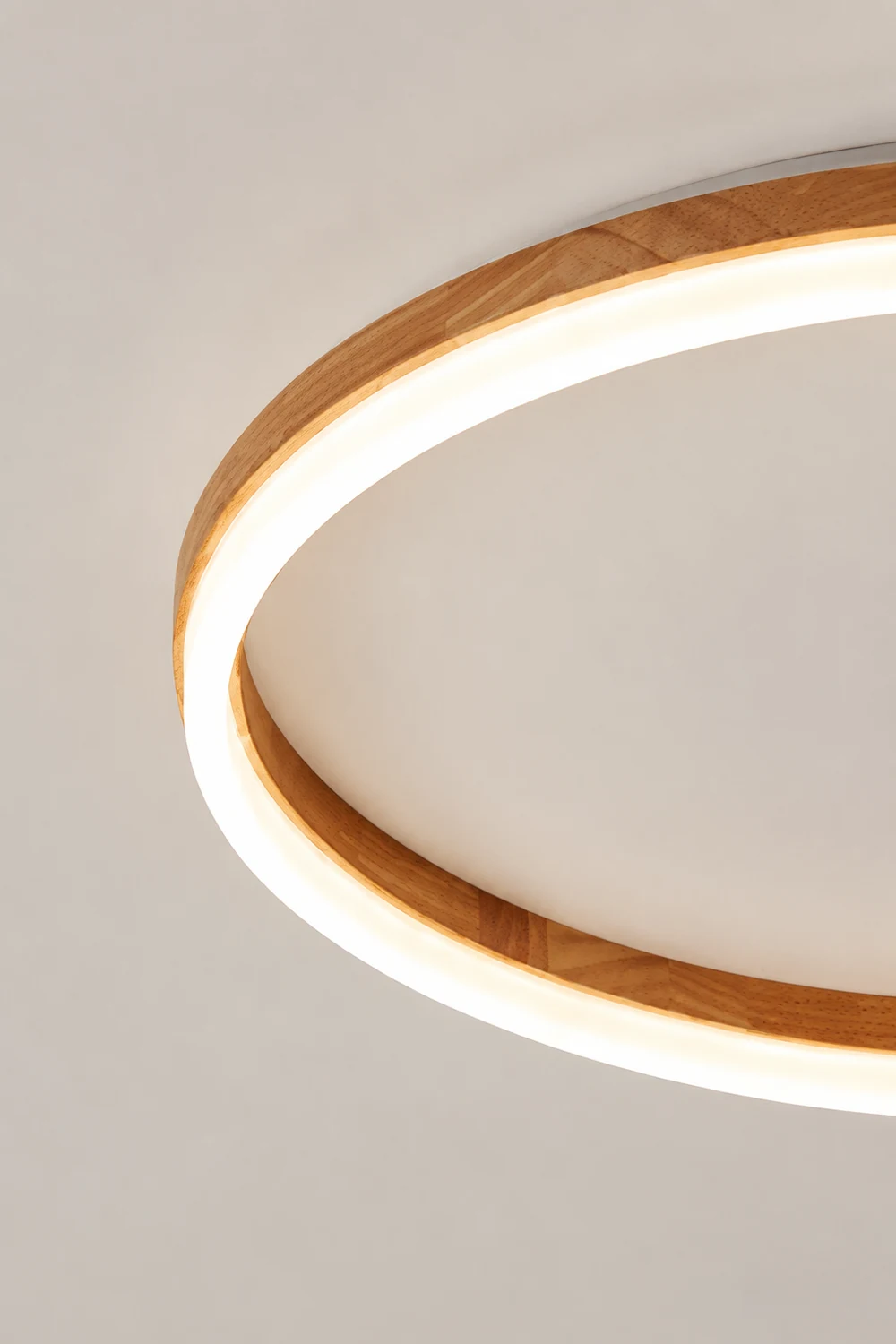 Ozawa Deckenleuchte Äußerer Halo dimmbar, Hölzern & Acryl ∅40/50cm - Lumpaz
