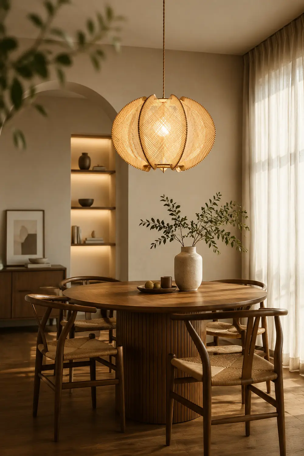 Retro Wooden Pendant Light Irregular Living Room Lamp - Lumpaz