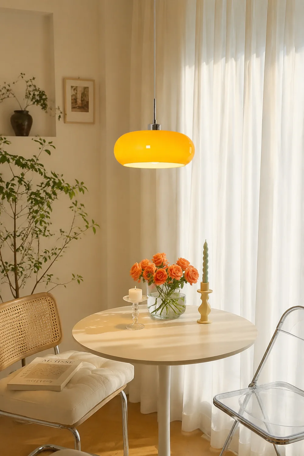 Hailie Brot Form Glas Pendelleuchte, 2 Farbe, ∅28CM - Lumpaz