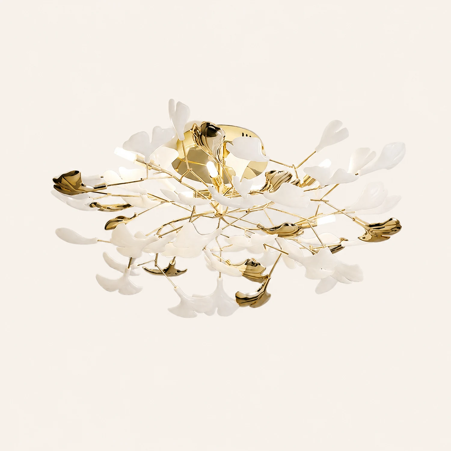 Ophelia Flush Mount Deckenleuchte, 36/47/48/56/60/76 Blätter, Keramik & Metall - Lumpaz