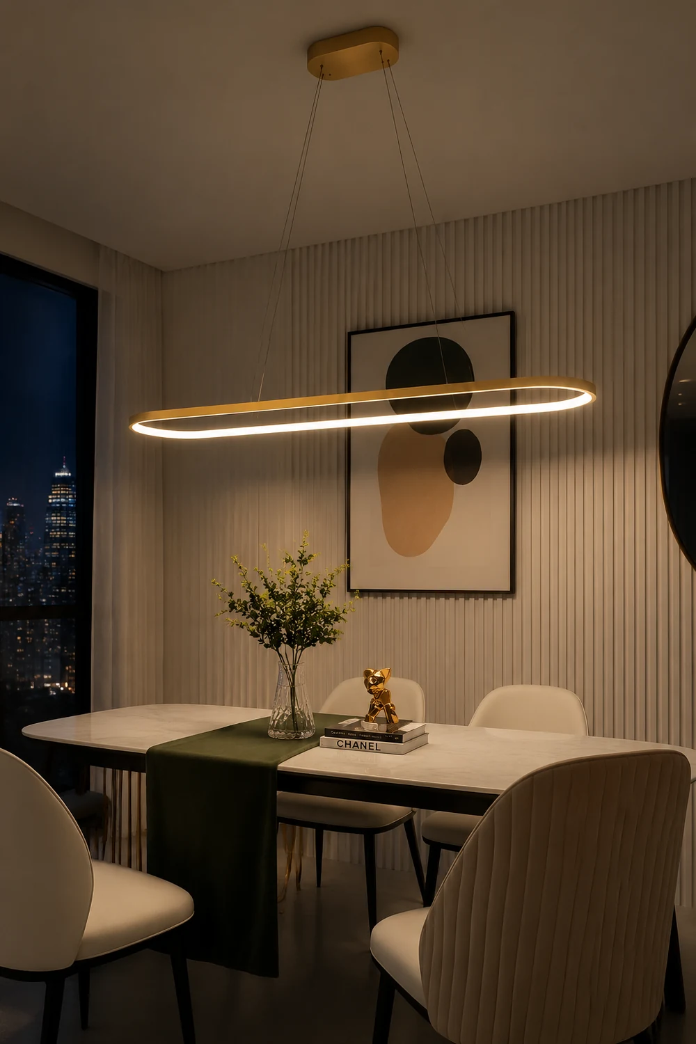 Edge Moderne Kreis LED Pendelleuchte aus Metall für Esszimmer - Lumpaz