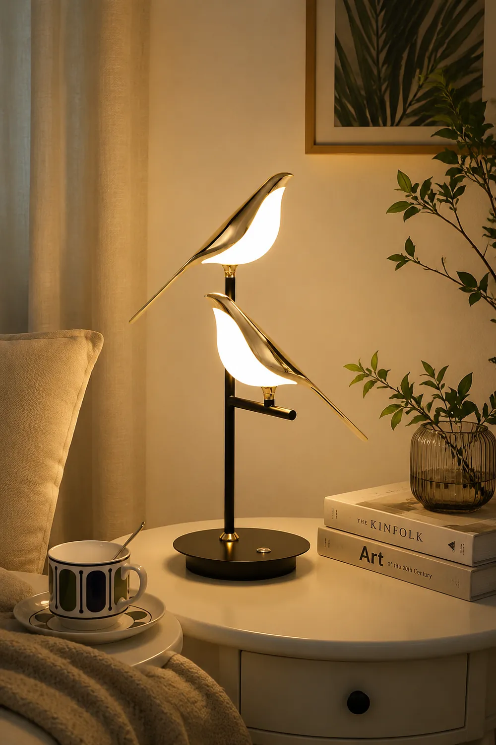 Golden Bird Table Lamp for Bedroom - Lumpaz