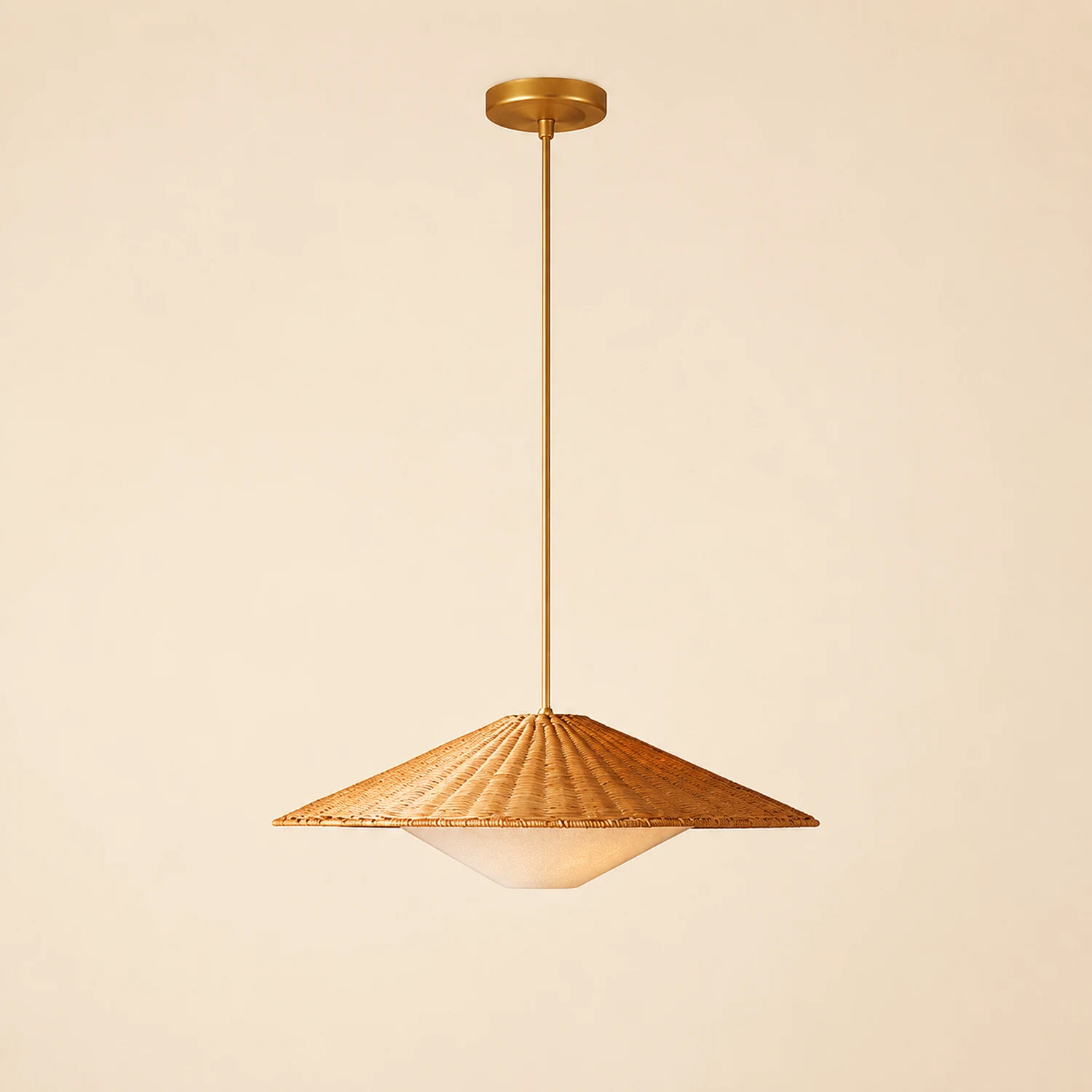 Retro Rattan Handwoven Zen Pendant Light - Lumpaz