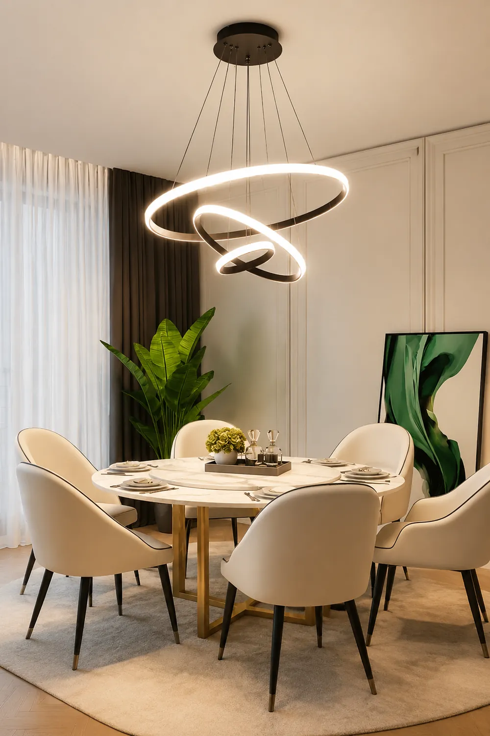 LED Ring Pendant Light Suspended Hanging Ring Chandelier - Lumpaz