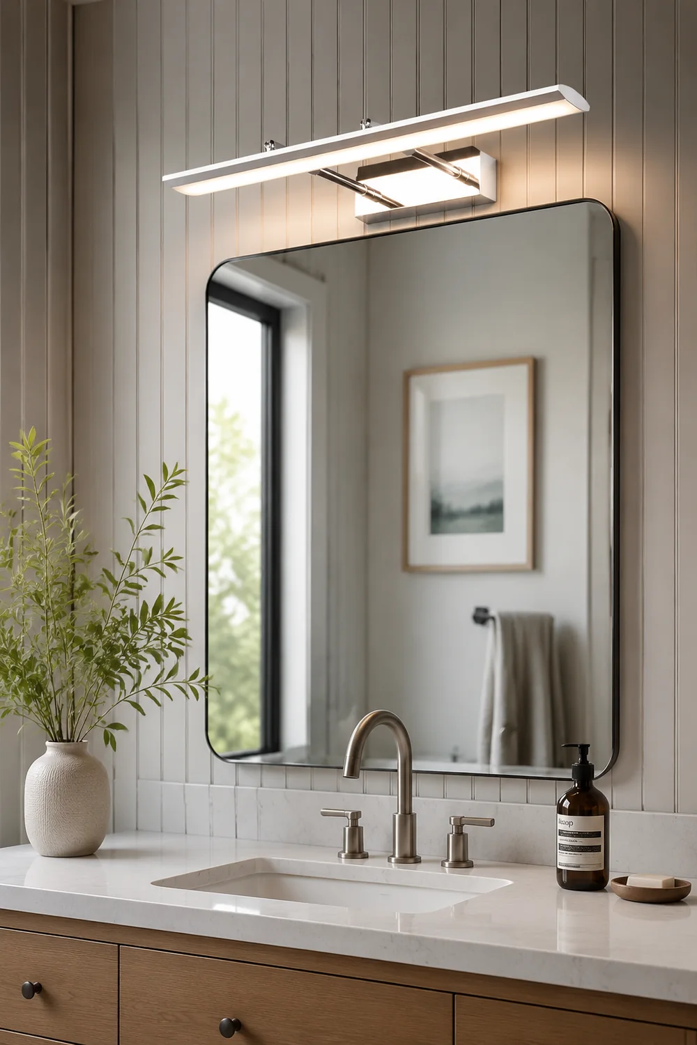 Leigh Spiegelfront Waschtisch-Wandleuchte, L 39/49/59/69CM - Lumpaz