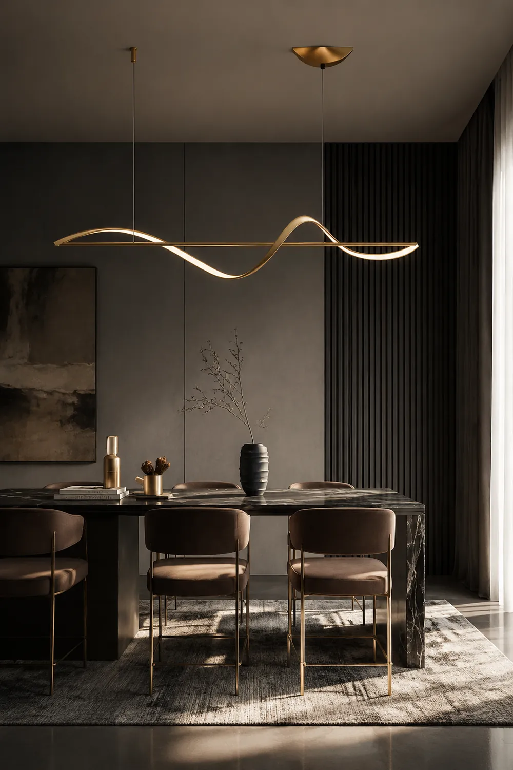 Wellenförmige Pendelleuchte, 120/140CM - Lumpaz