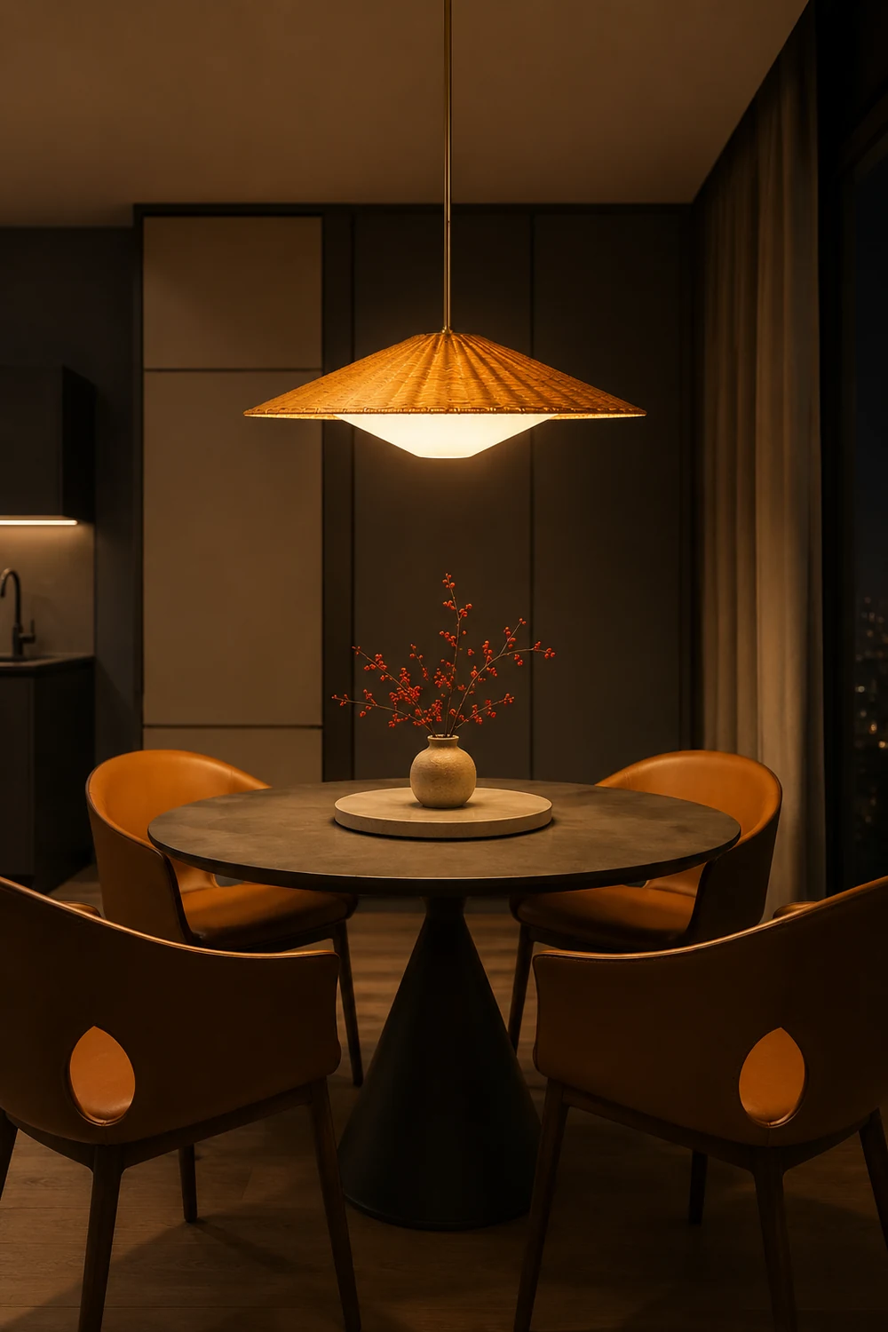 Retro Rattan Handwoven Zen Pendant Light - Lumpaz