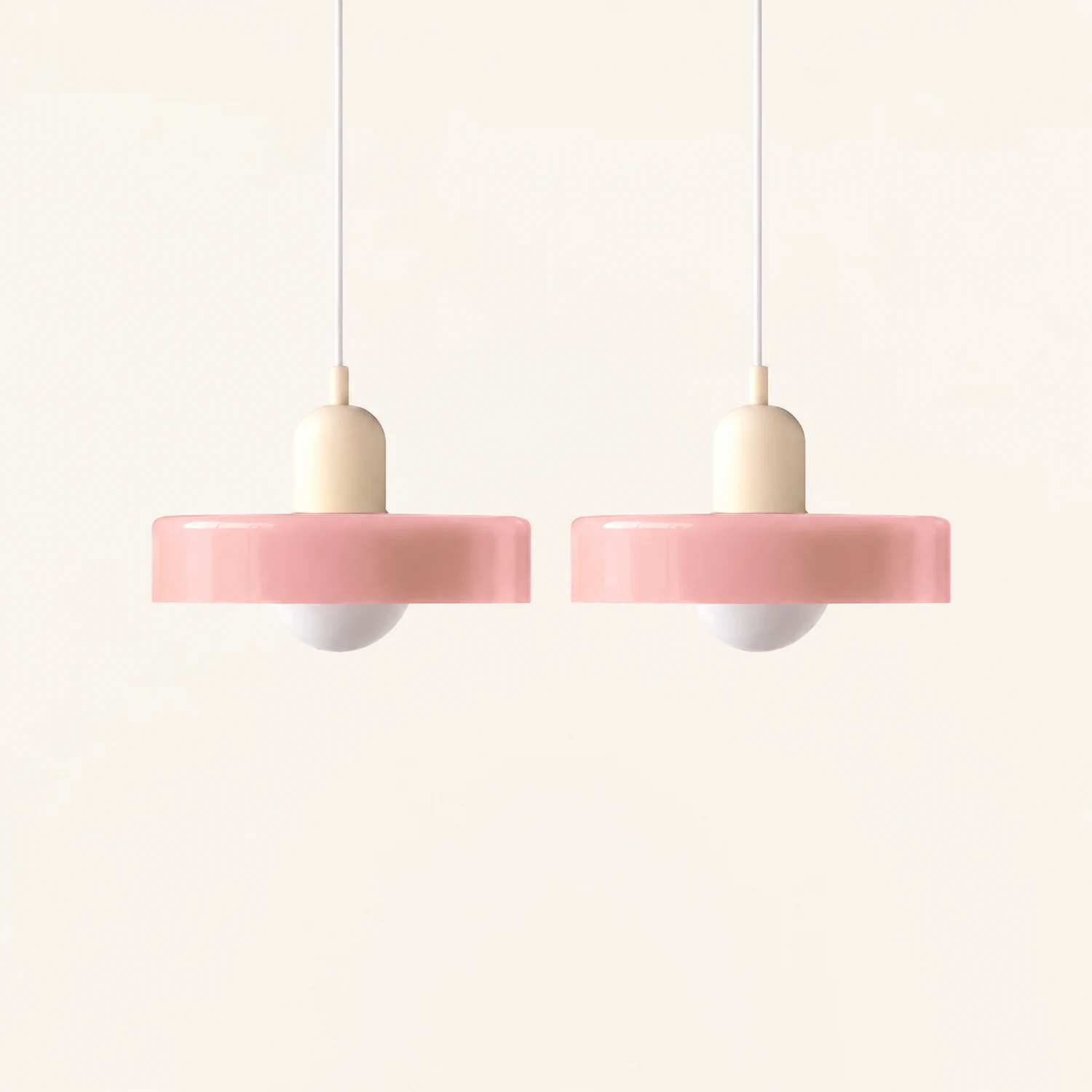 2 Heads Modern Bauhaus Glass Pendant Light - Lumpaz