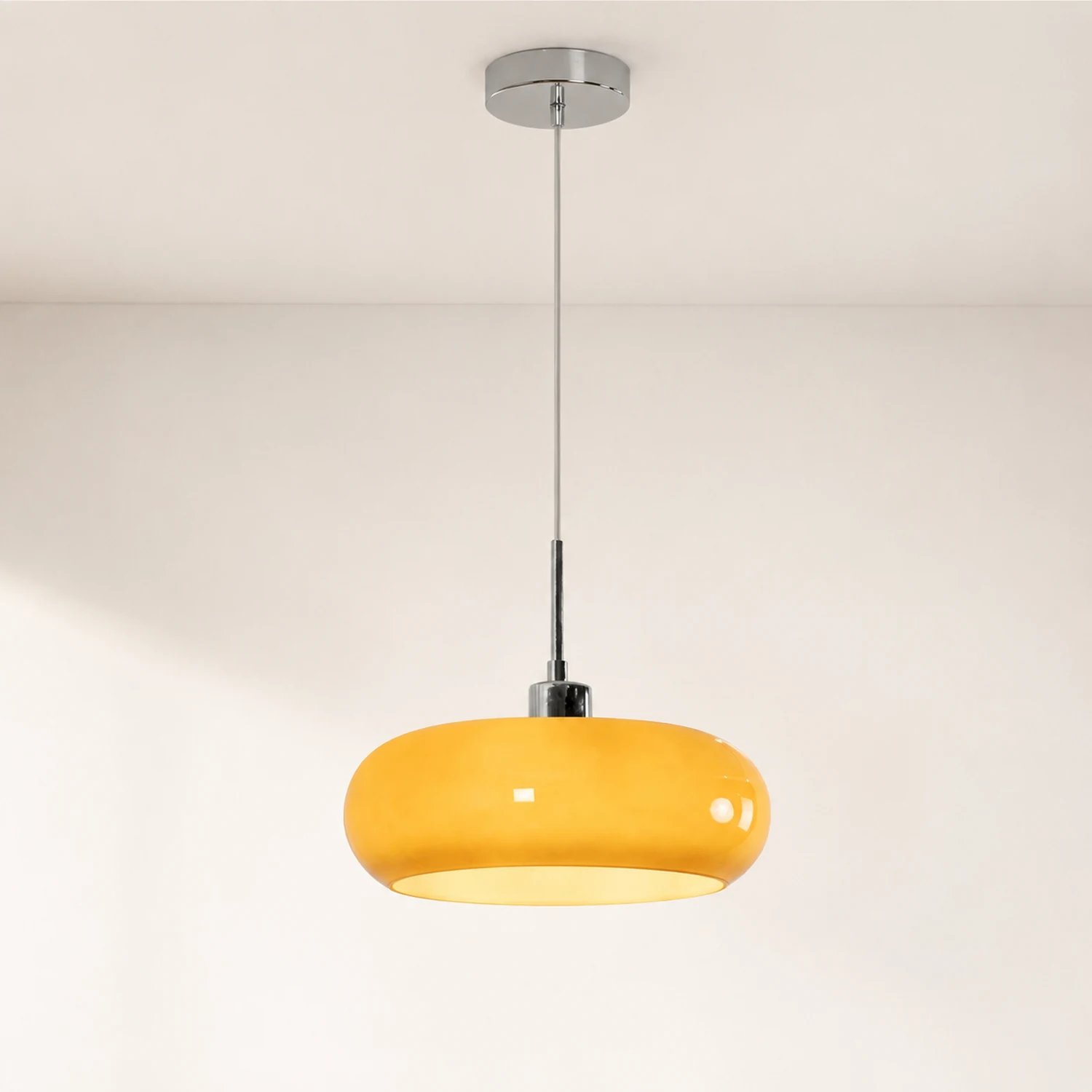 Hailie Brot Form Glas Pendelleuchte, 2 Farbe, ∅28CM - Lumpaz