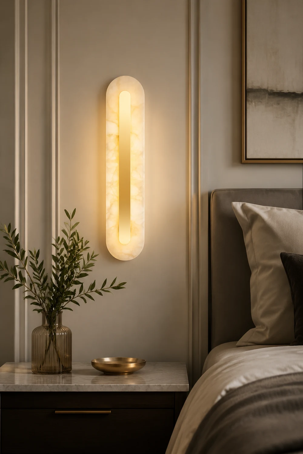 Alabaster Rounded Wall Light - Lumpaz