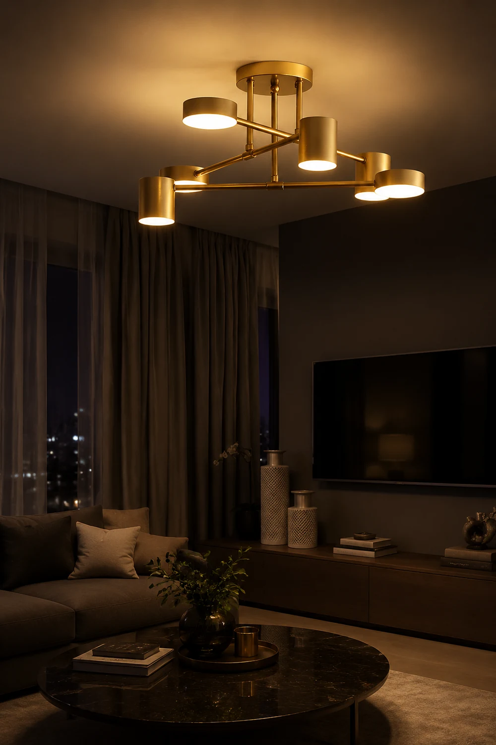 Moderne Kreis-Design Deckenleuchte aus Metall für Wohnzimmer, Schlafzimmer - Lumpaz