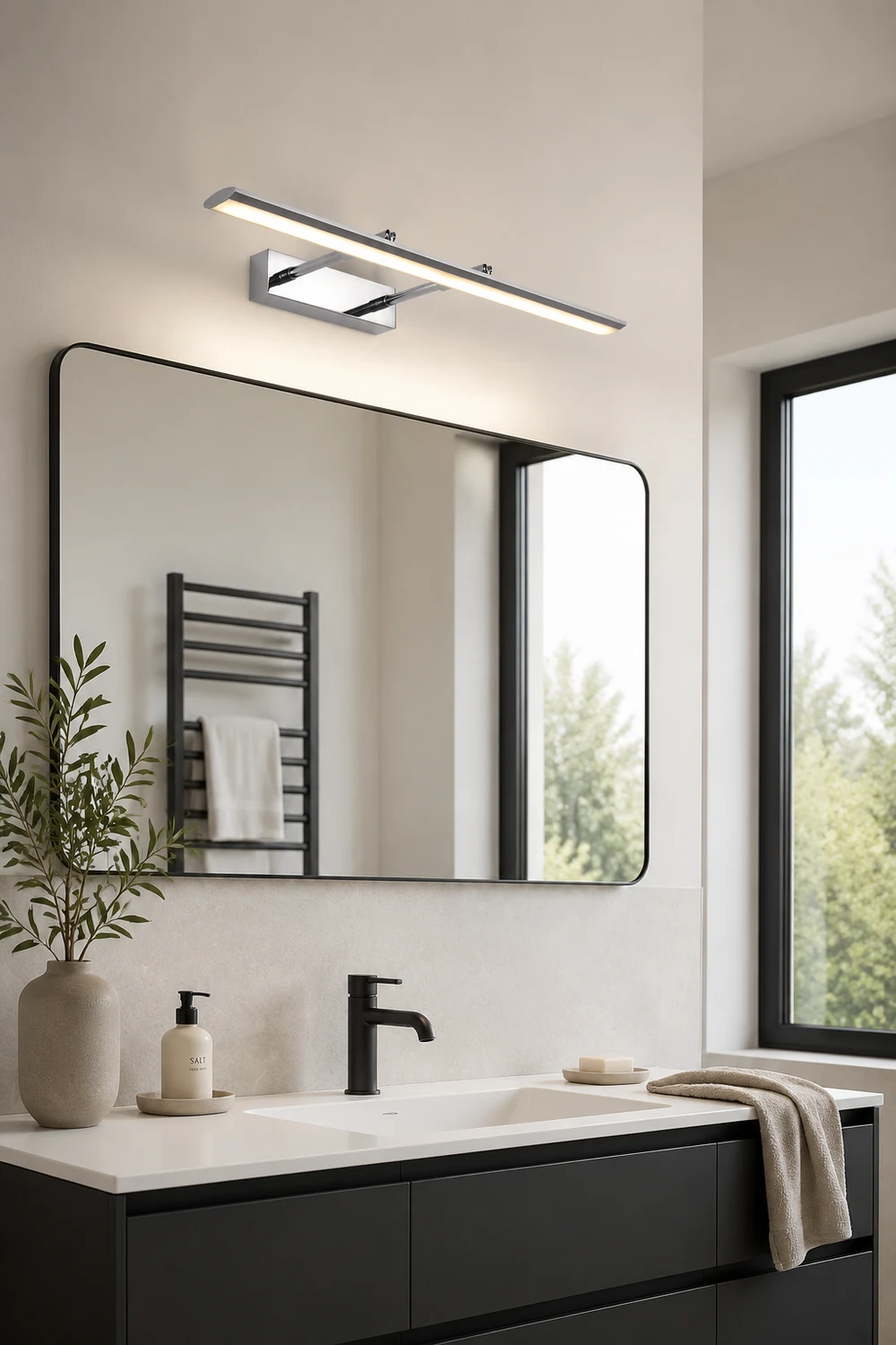 Leigh Spiegelfront Waschtisch-Wandleuchte, L 39/49/59/69CM - Lumpaz
