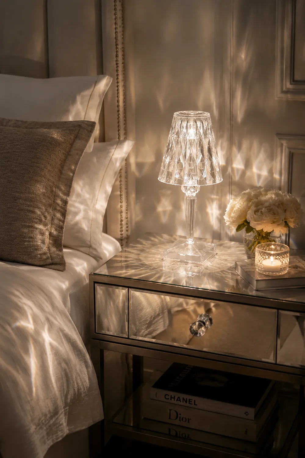 Kristy Design Kristall Diamant Tischlampe Licht, Wohn/Schlafzimmer, Acryl - Lumpaz