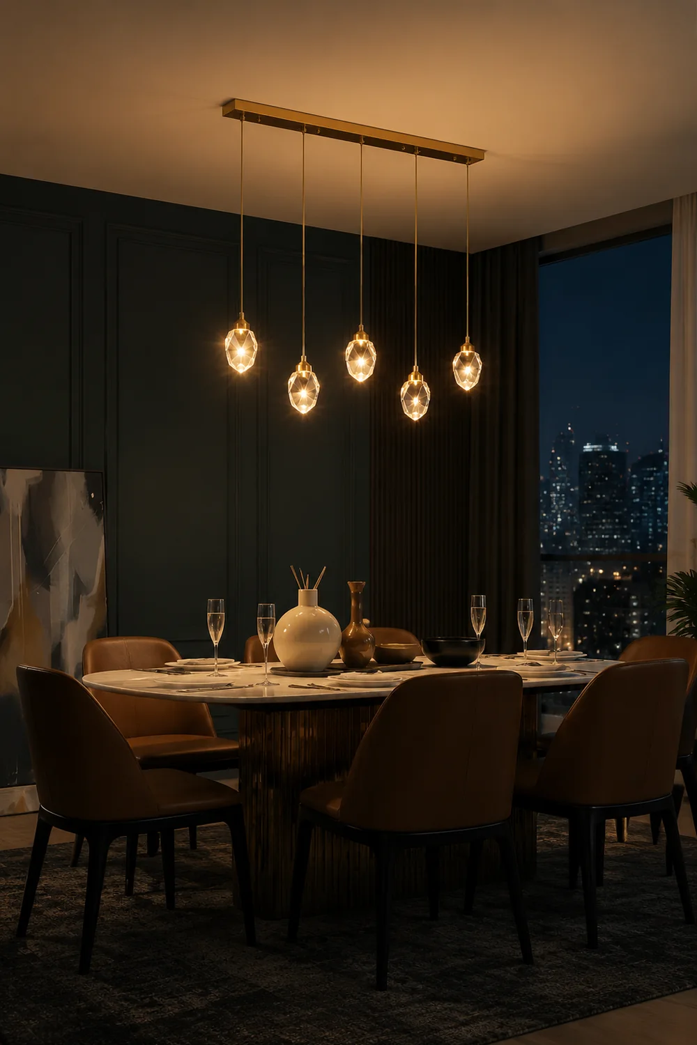 Creative Modern Crystal Gold Raindrop Chandelier - Lumpaz