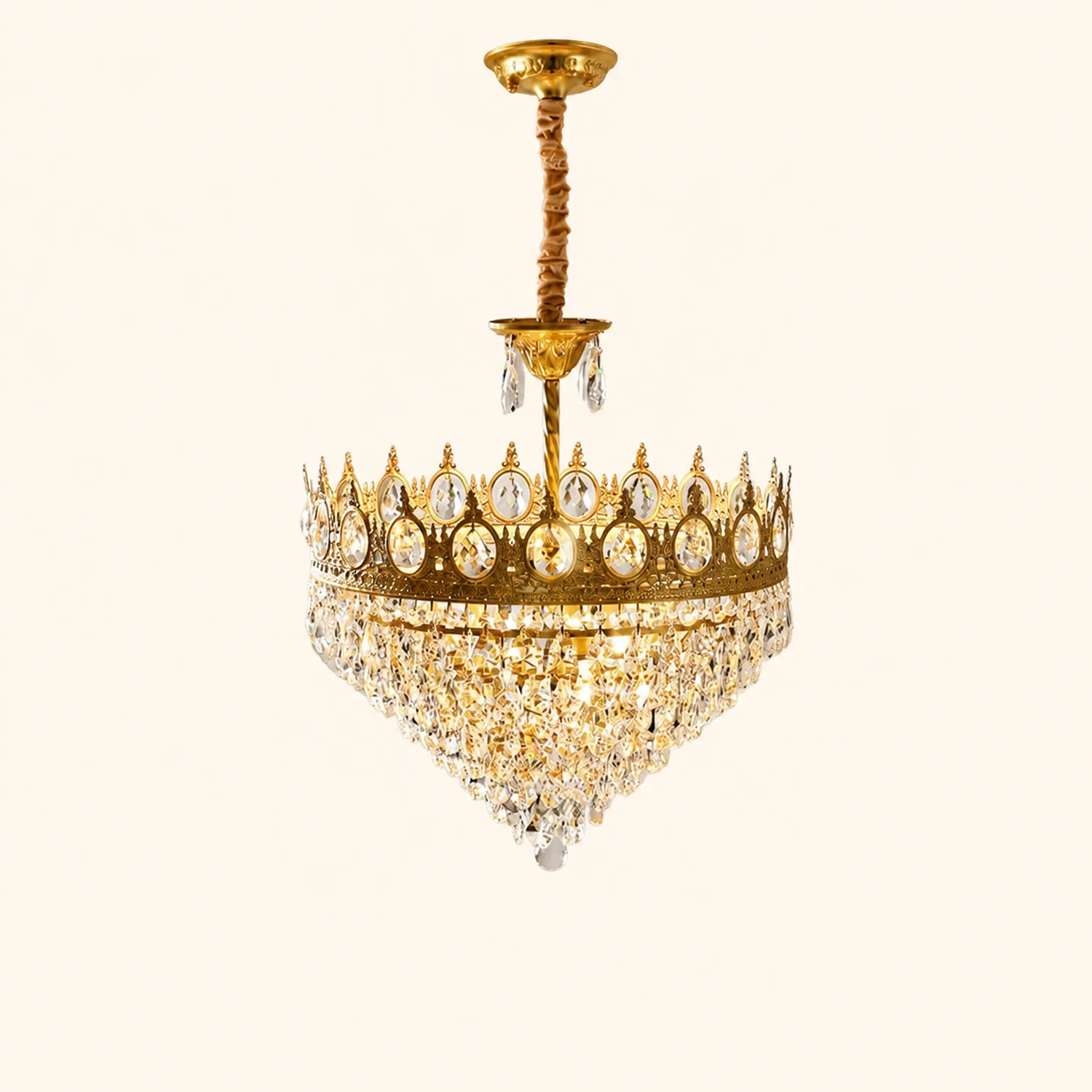 Retro French Gold Crystal Chandelier - Lumpaz