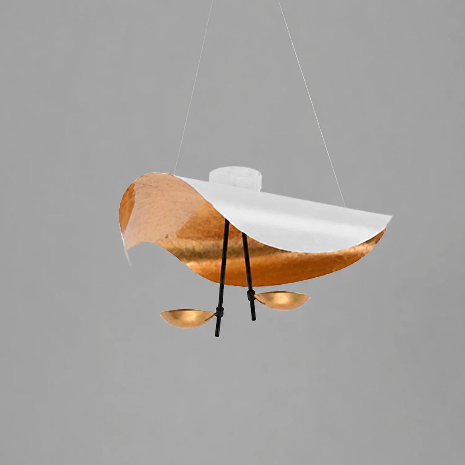 Eveline Pendelleuchte 2 Farben, Goldfolie, ∅40/60/80CM - Lumpaz