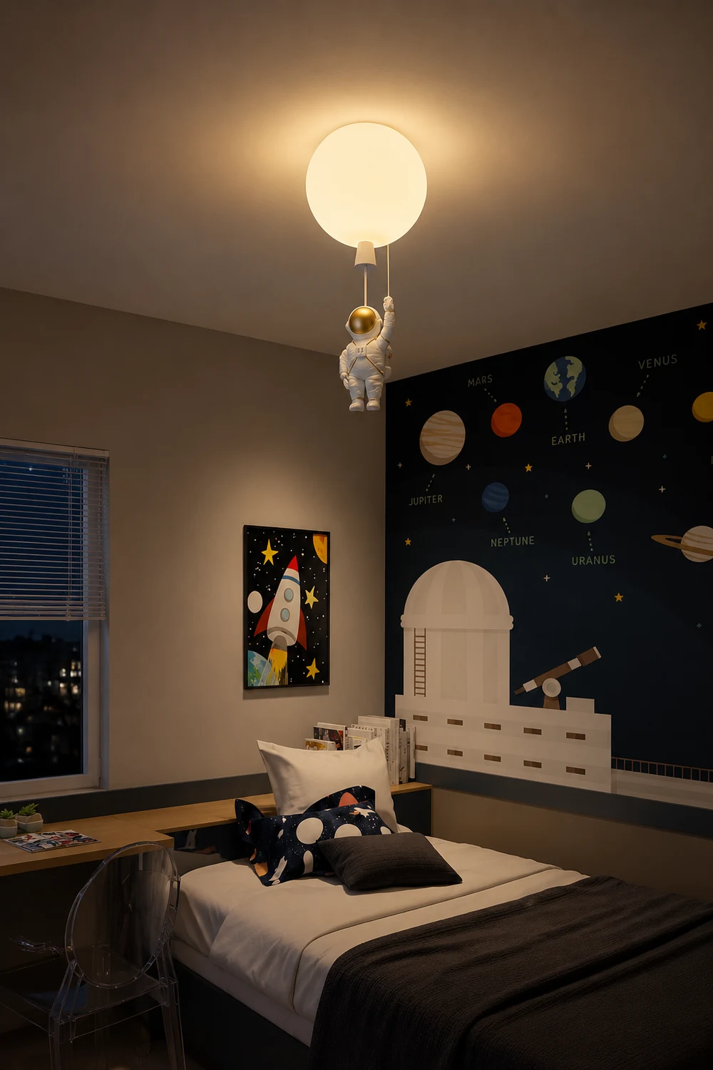 Fateh Astronaut Balloon Flush Mount Deckenleuchte 8 Farben, ∅25/30/35cm - Lumpaz
