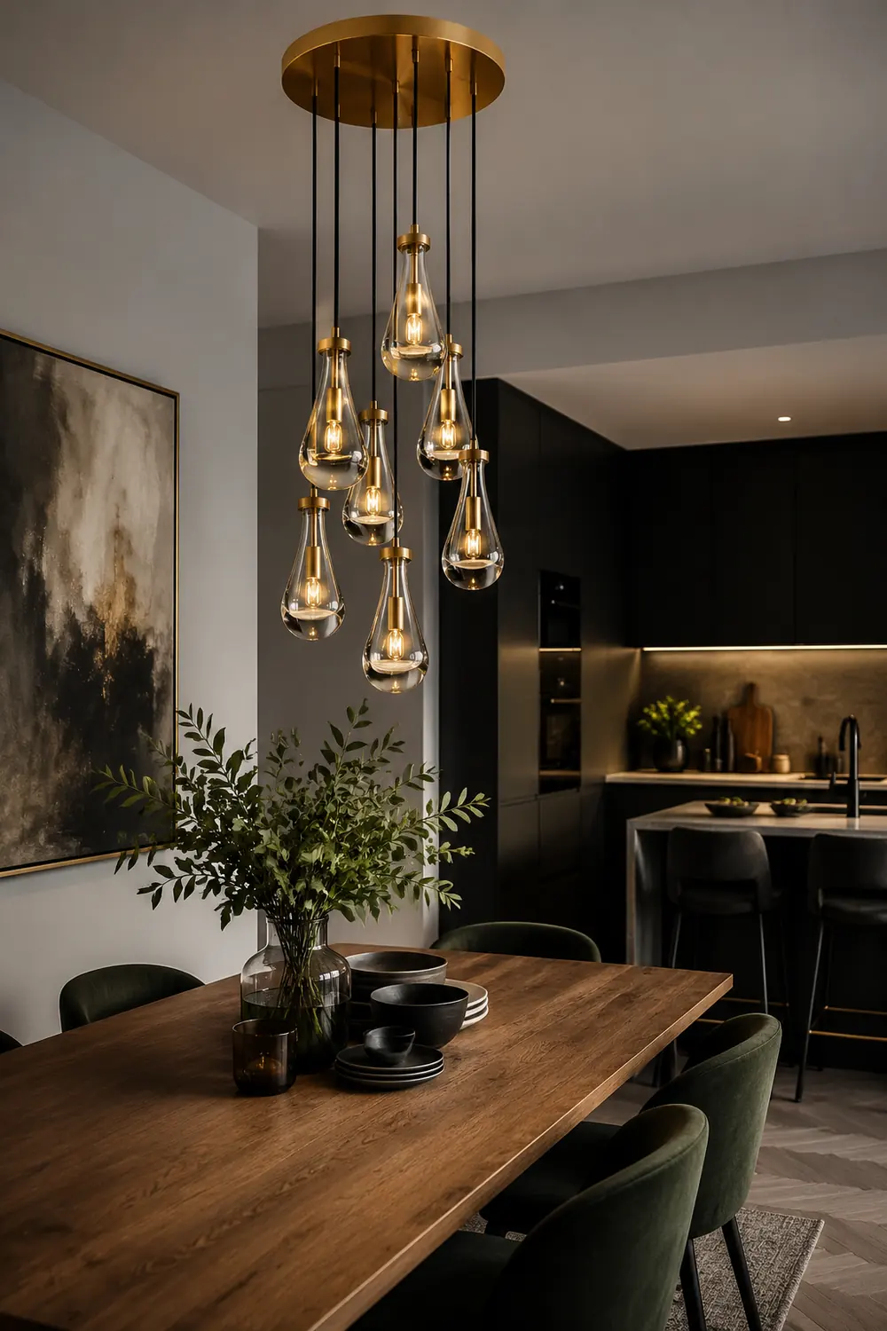 Modern Art Deco Raindrop Chandelier - Lumpaz