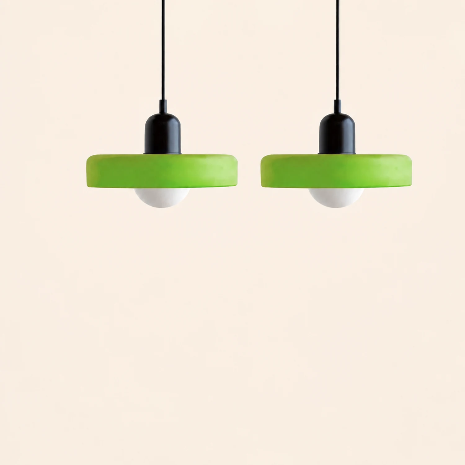 2 Heads Modern Bauhaus Glass Pendant Light - Lumpaz