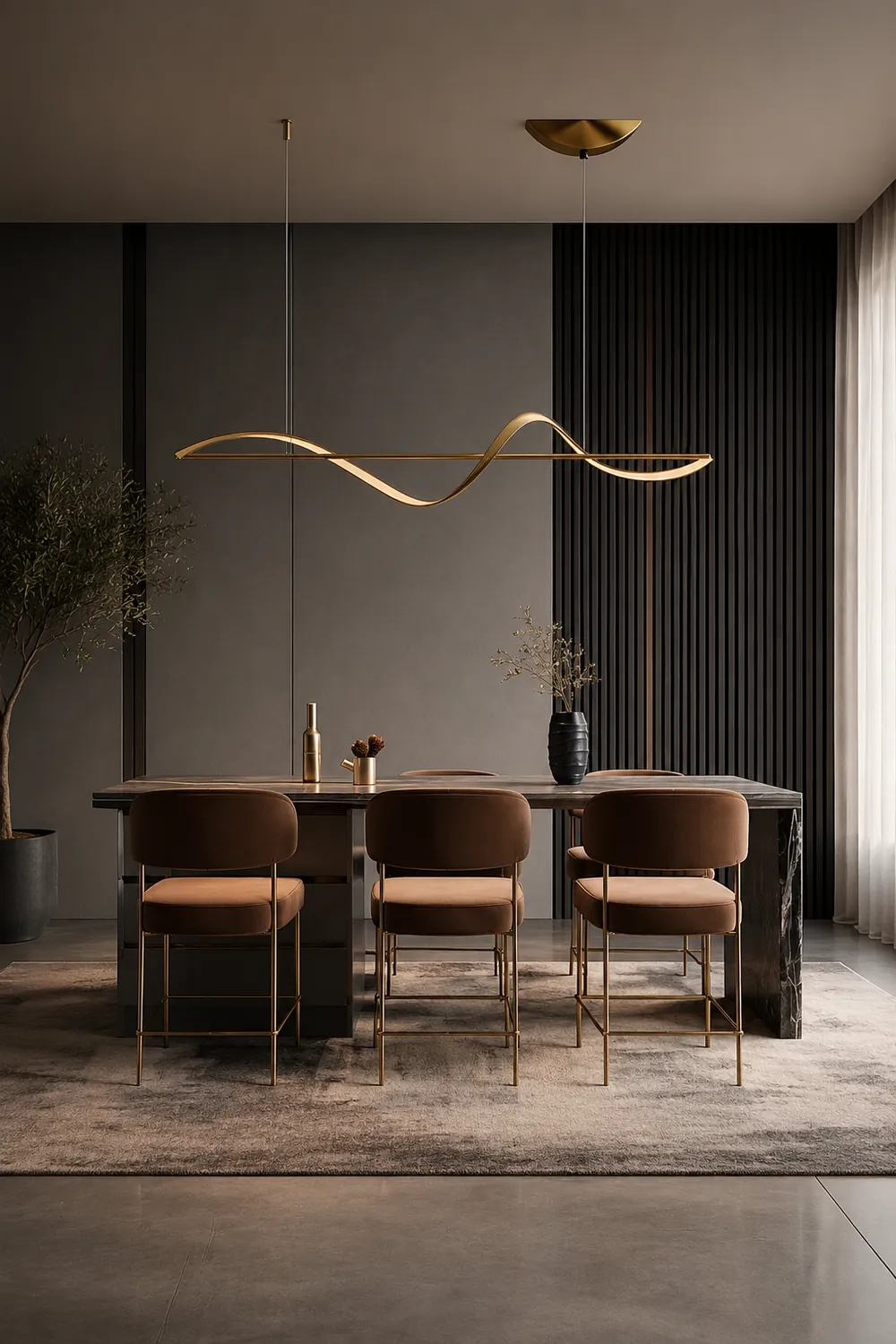 Wellenförmige Pendelleuchte, 120/140CM - Lumpaz