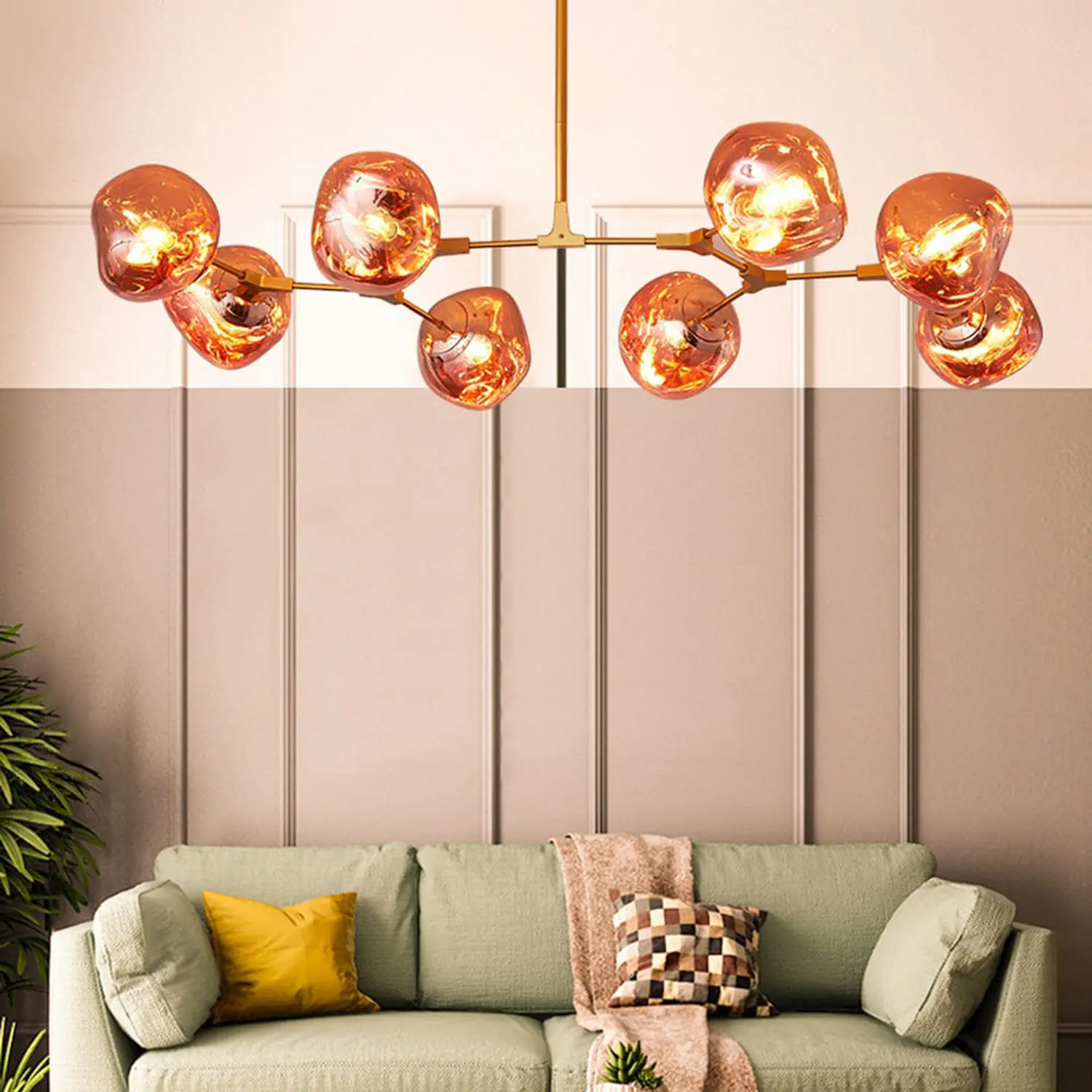 Mirza Drei Pendelleuchte 3 Farbe, 3/6/8 -flammig - Lumpaz