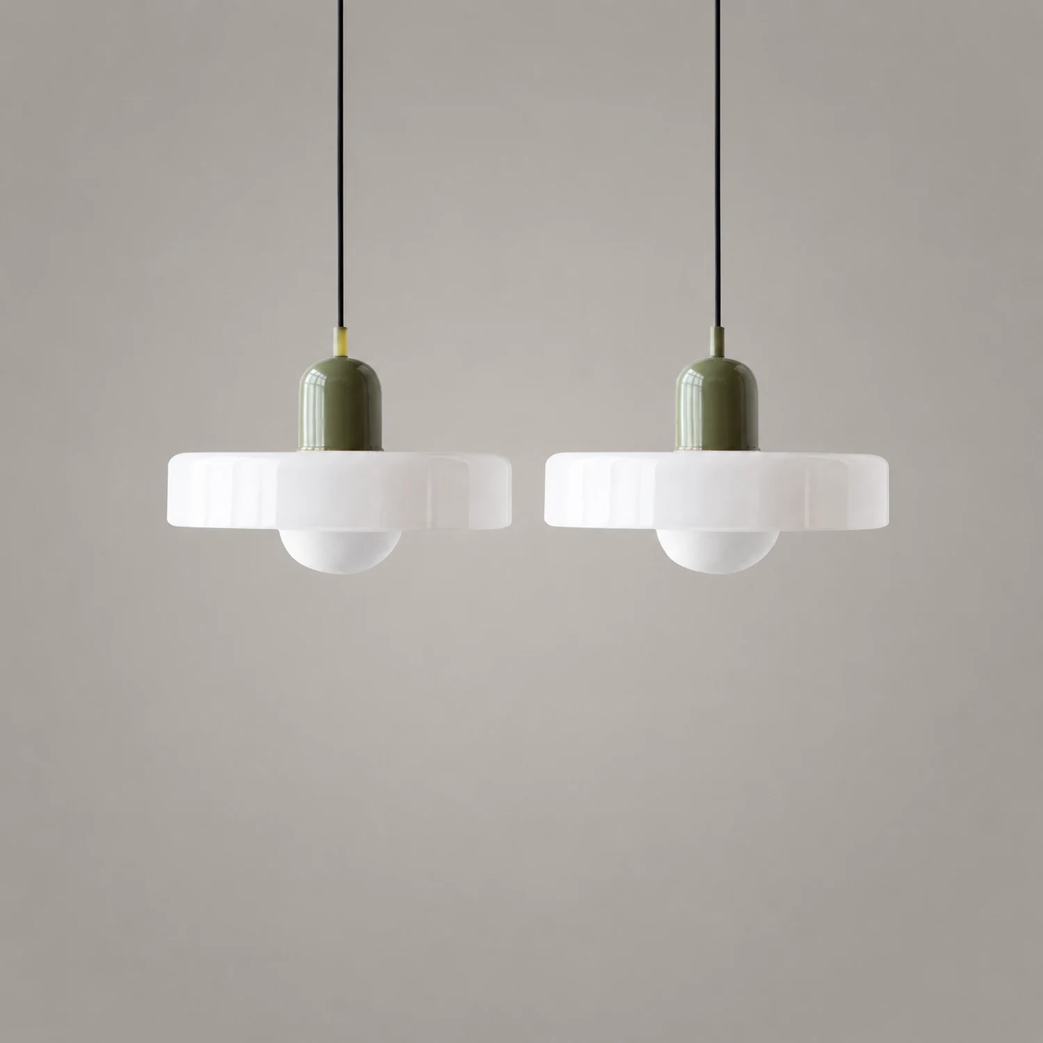 2 Heads Modern Bauhaus Glass Pendant Light - Lumpaz