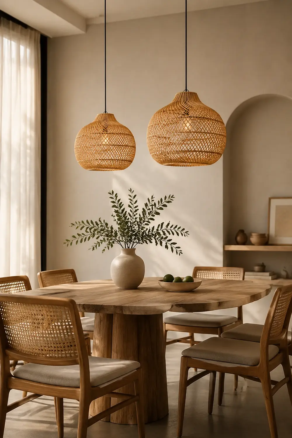 Handmade Wicker Basket Rattan Pendant Light - Lumpaz