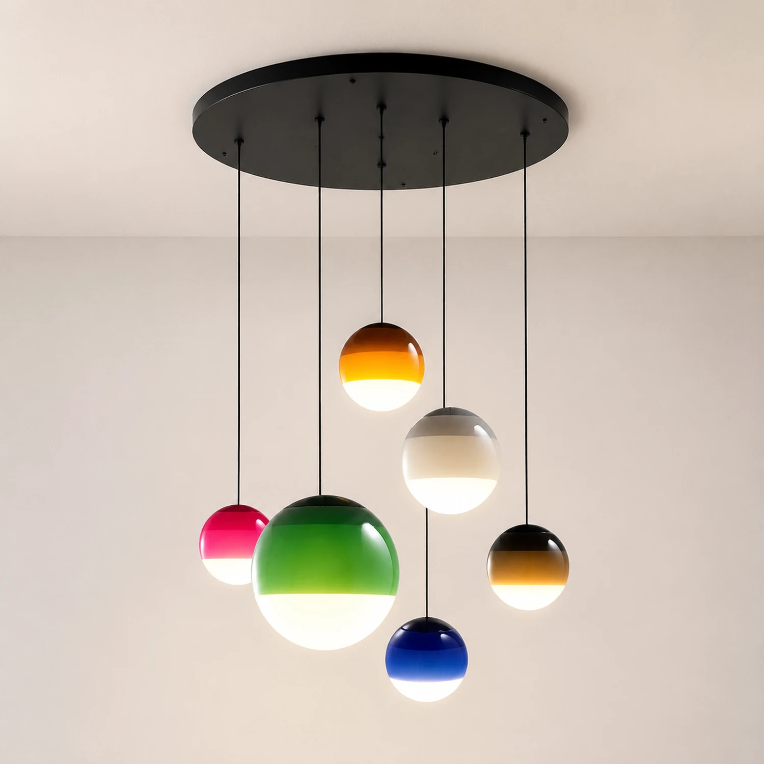 Valentina Bunte Glasblase Pendelleuchte, 6 Farben - Lumpaz