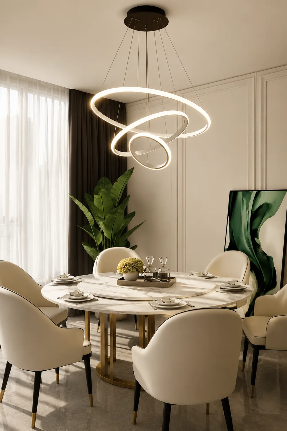 LED Ring Pendant Light Suspended Hanging Ring Chandelier - Lumpaz