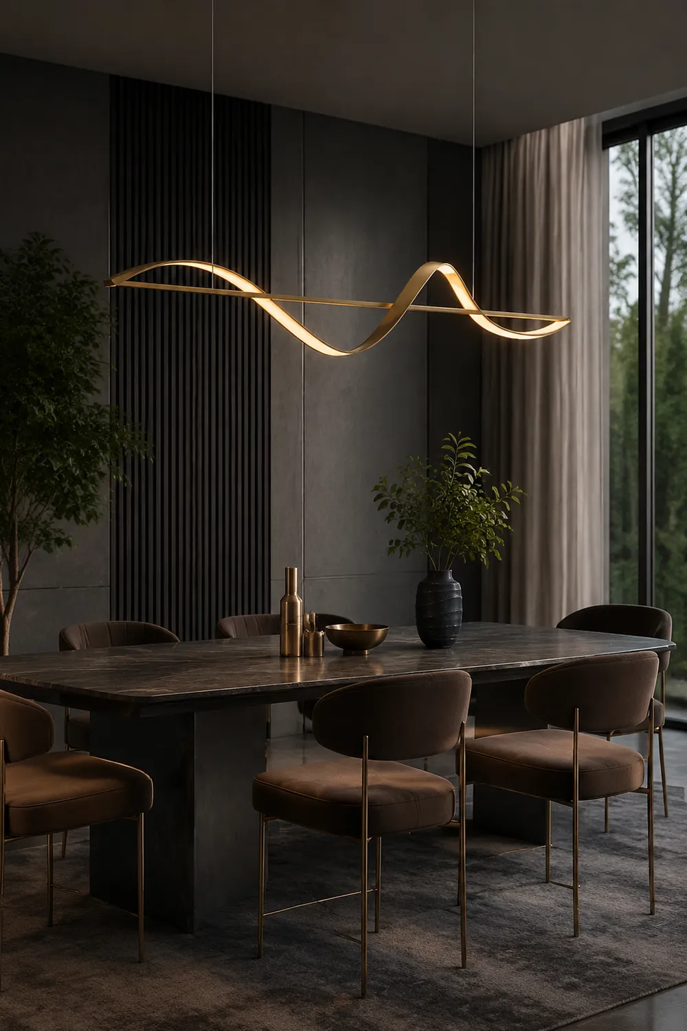 Wellenförmige Pendelleuchte, 120/140CM - Lumpaz
