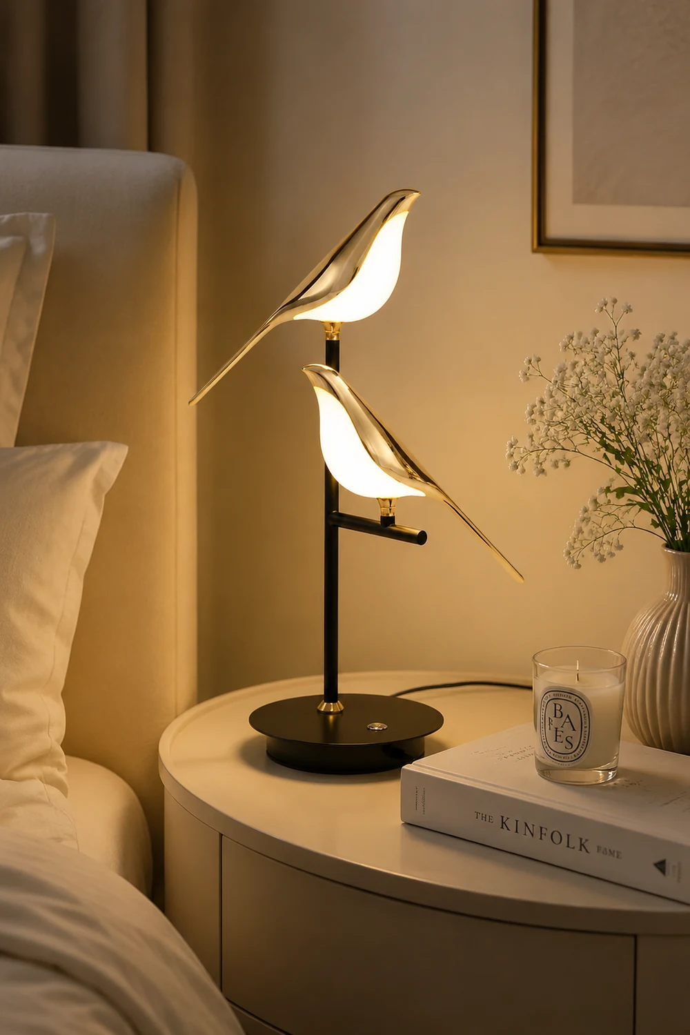Golden Bird Table Lamp for Bedroom - Lumpaz