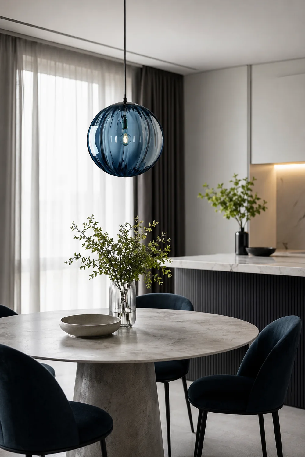 Modern Simple Round Glass Pendant Light - Lumpaz