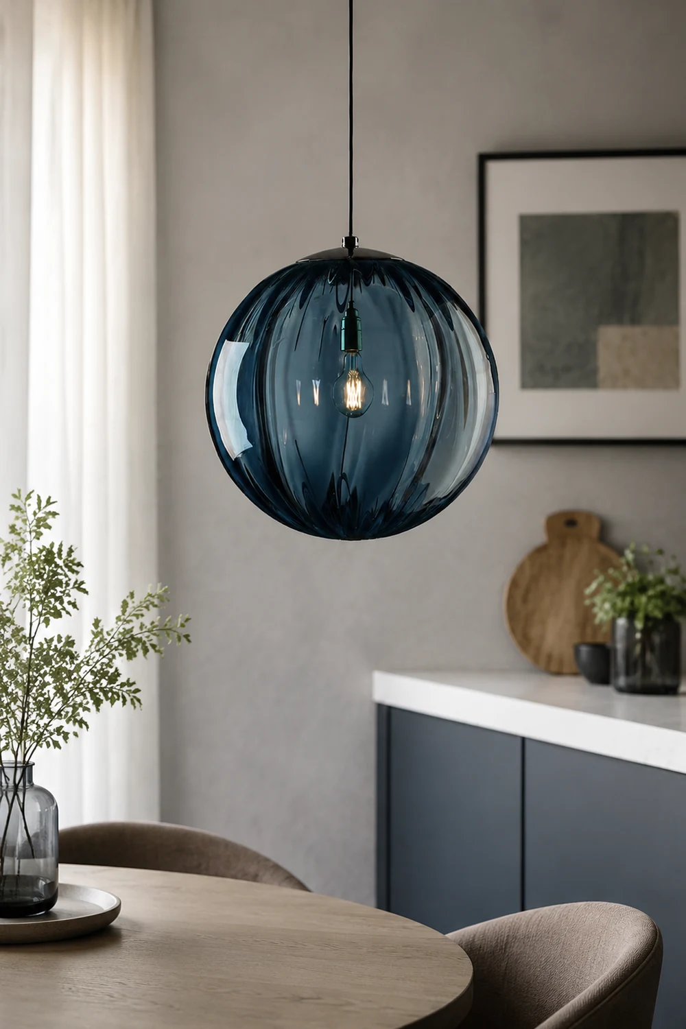 Modern Simple Round Glass Pendant Light - Lumpaz