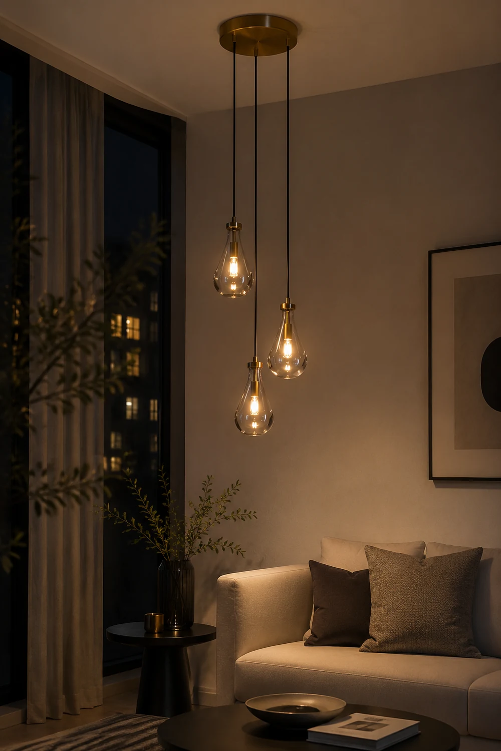 Modern Art Deco Raindrop Chandelier - Lumpaz