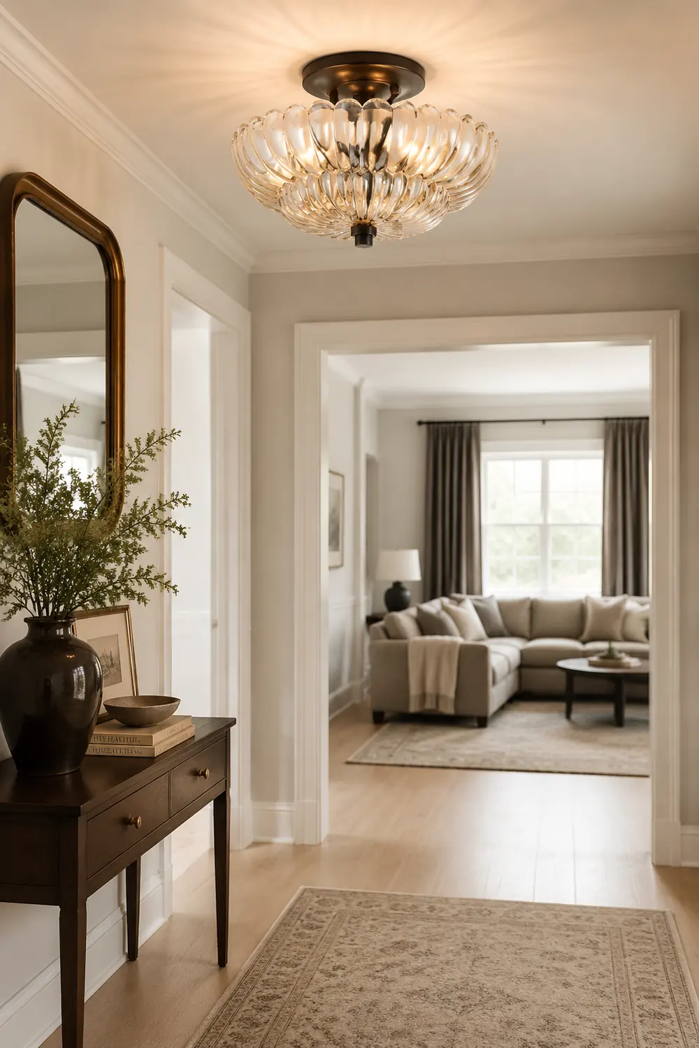 Vintage Amber Glass Semi-Flush Ceiling Light Shades Of Light - Lumpaz