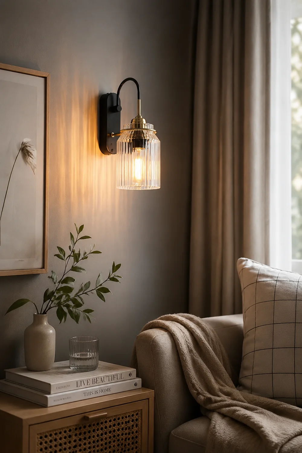 Industria Glass Shade Funnel Wall Lamps - Lumpaz