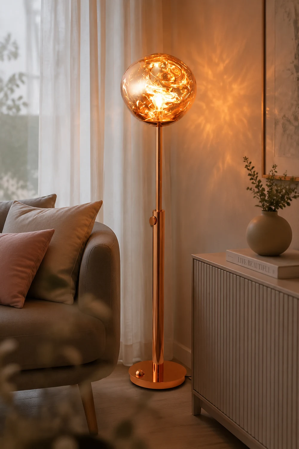 Mirza Stehleuchte, 3 Farben, ∅38CM - Lumpaz