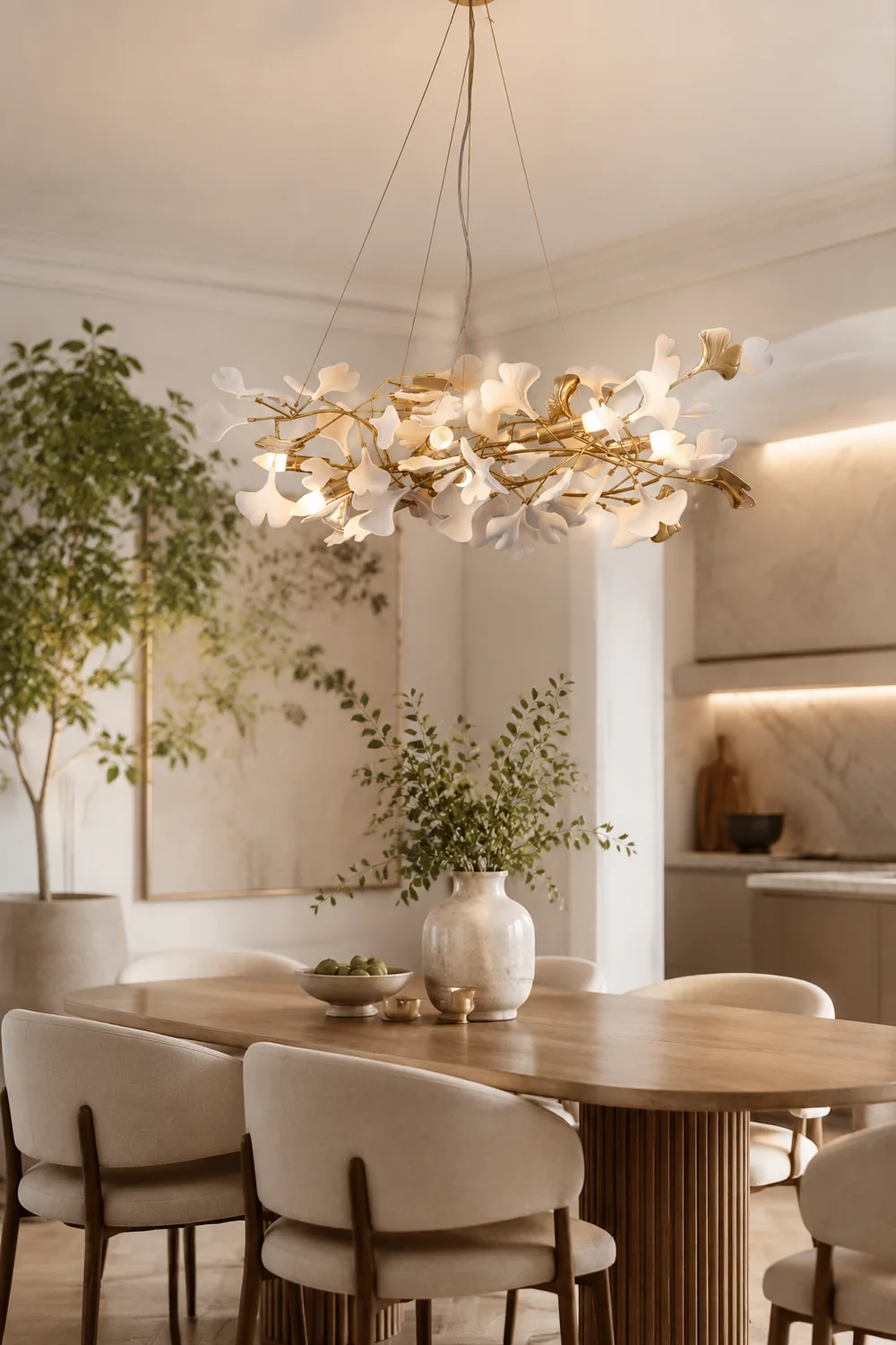 Ophelia Kronleuchter Art Déco-Designs für Foyer, Ginkoblätter Kronleuchter - Lumpaz