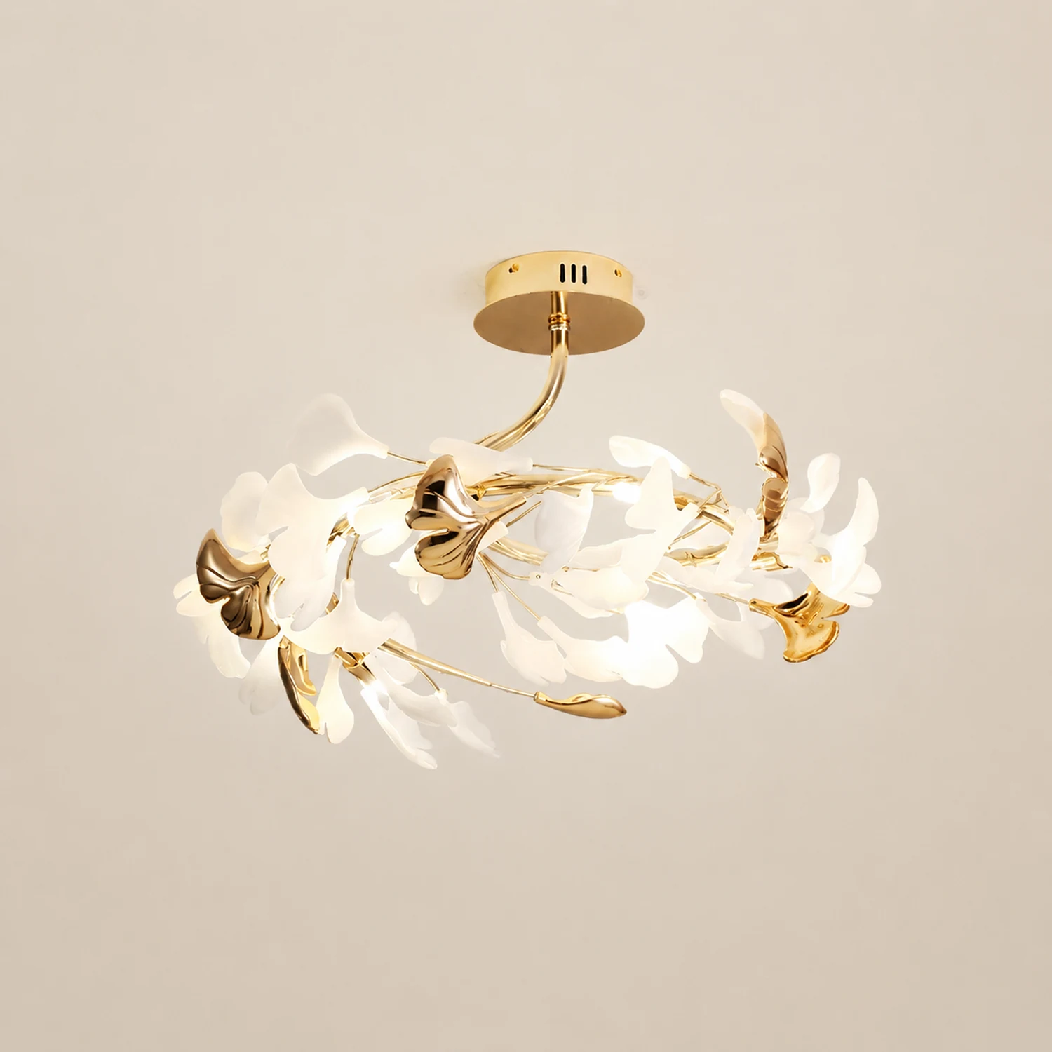 Ophelia Flush Mount Deckenleuchte, 36/47/48/56/60/76 Blätter, Keramik & Metall - Lumpaz