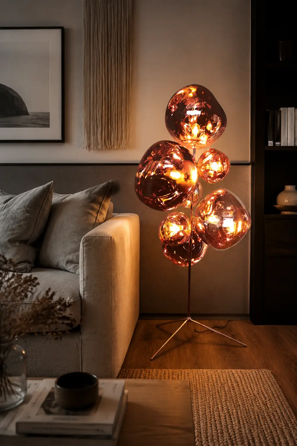 Mirza Stehleuchte 4 Farben, 7 -flammig, ∅38+28CM - Lumpaz