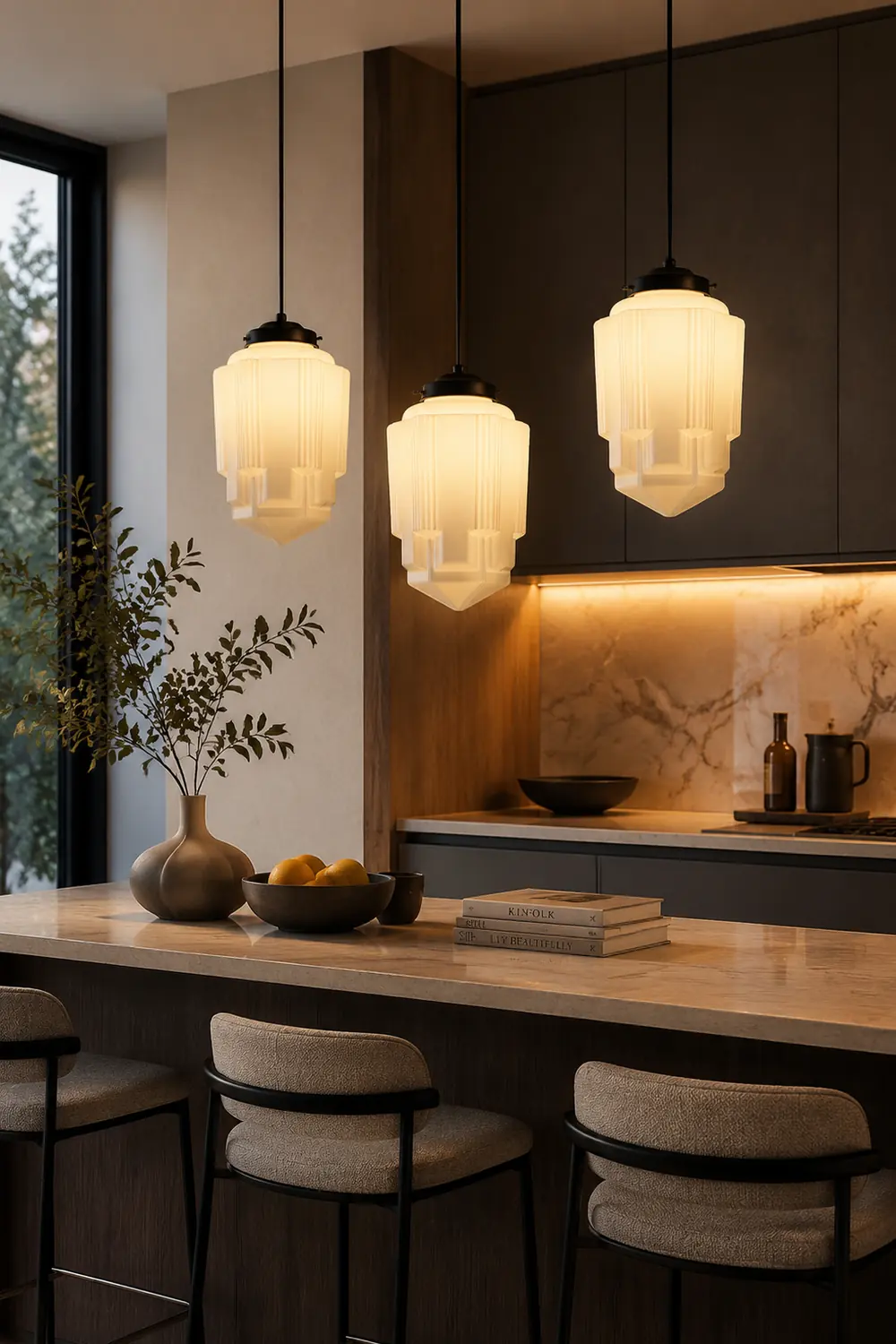 Retro Milk White Glass Geometric Jar Pendant Light - Lumpaz