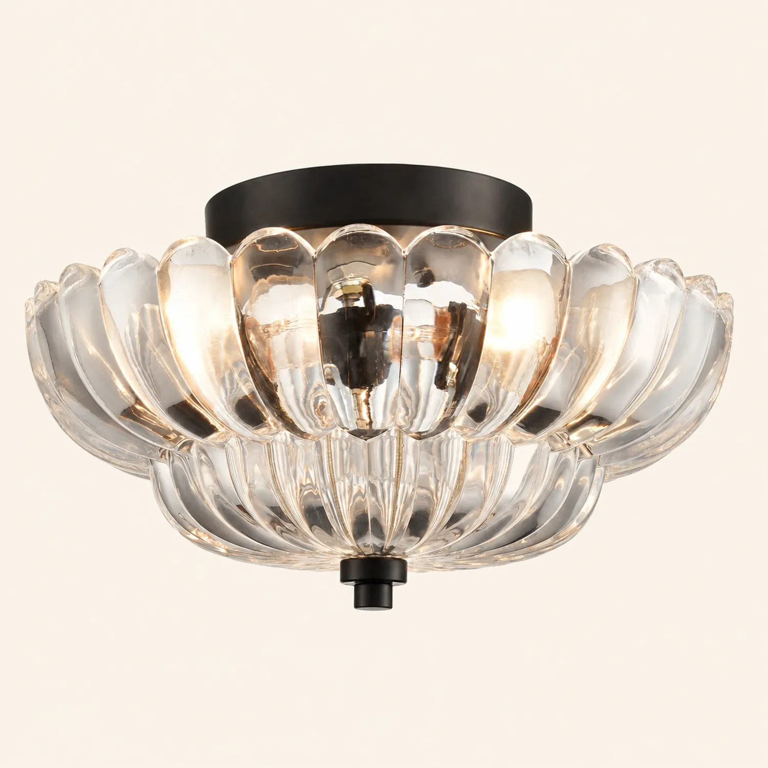 Vintage Amber Glass Semi-Flush Ceiling Light Shades Of Light - Lumpaz