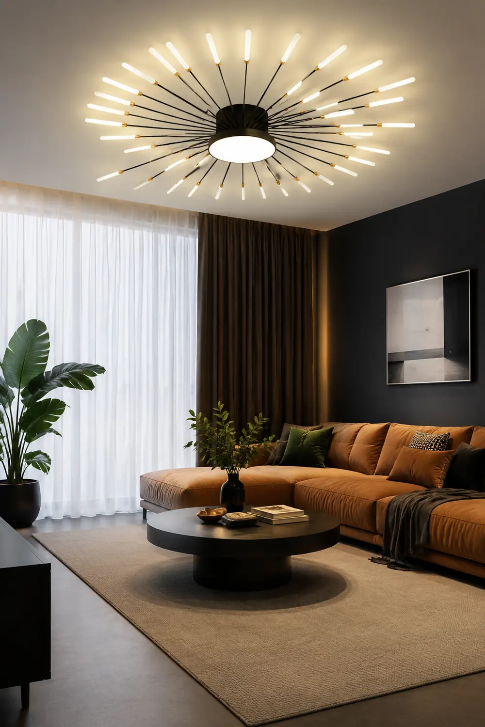 Moderne LED Deckenleuchte aus Metall Dauerhaft für Wohnzimmer - Lumpaz