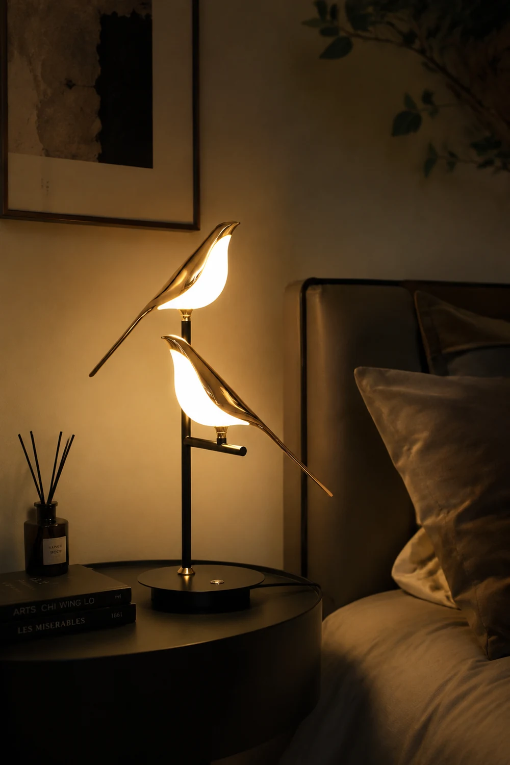 Golden Bird Table Lamp for Bedroom - Lumpaz