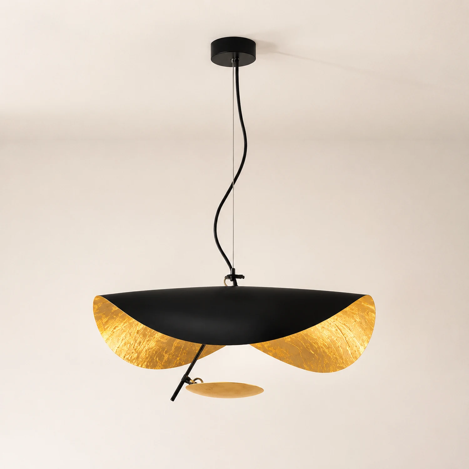 Eveline Pendelleuchte 2 Farben, Goldfolie, ∅40/60/80CM - Lumpaz