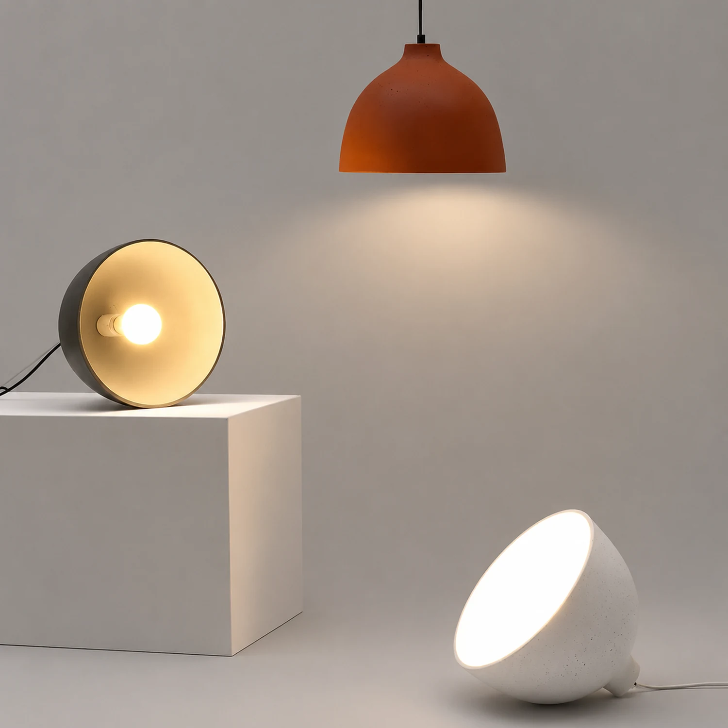 Resin Bowl Pendant Lamp Rustic Pendant Lighting - Lumpaz